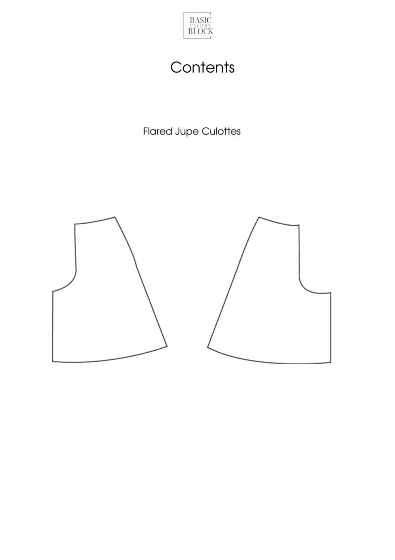 A Line Jupe Culottes | Pattern Block | XS - 6XL - Basic Pattern Block