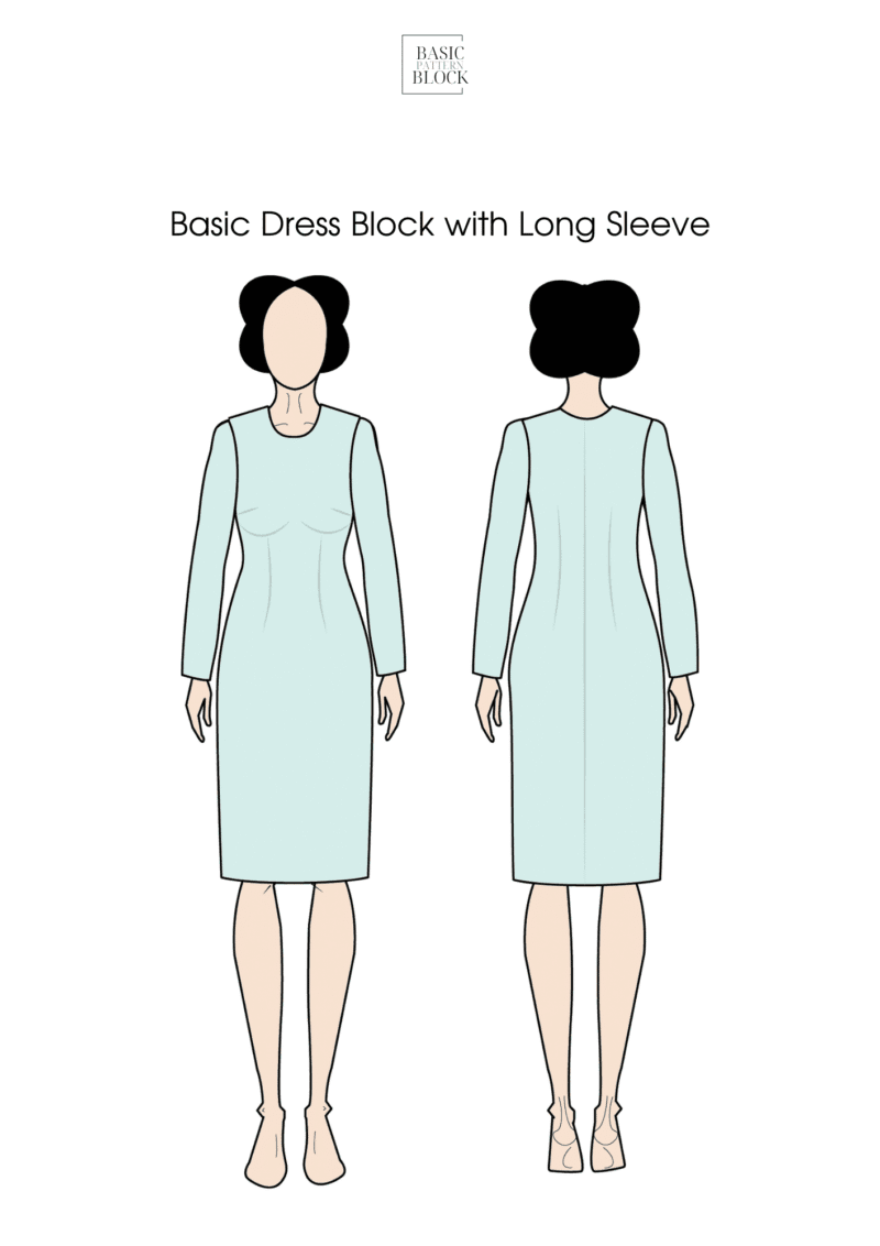 Basic Dress without Waist Seam Sewing Pattern Block |  XS- 6XL | Woven - Image 9