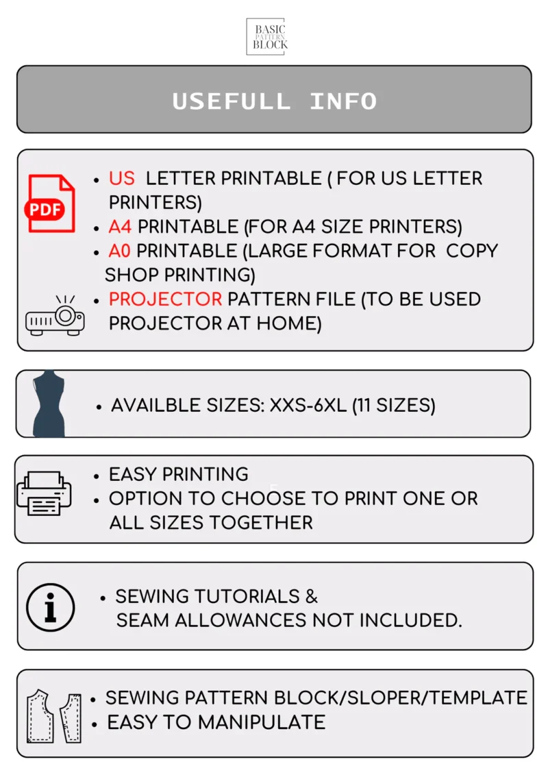 Skirt Pattern Full & Half Circle Block | XXS-6XL | Woven Garments - Image 8