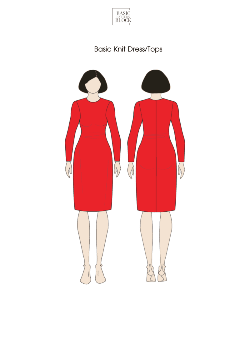 Basic Knit Dress | Sewing Pattern Block | Knitted | XXS-6XL - Image 4