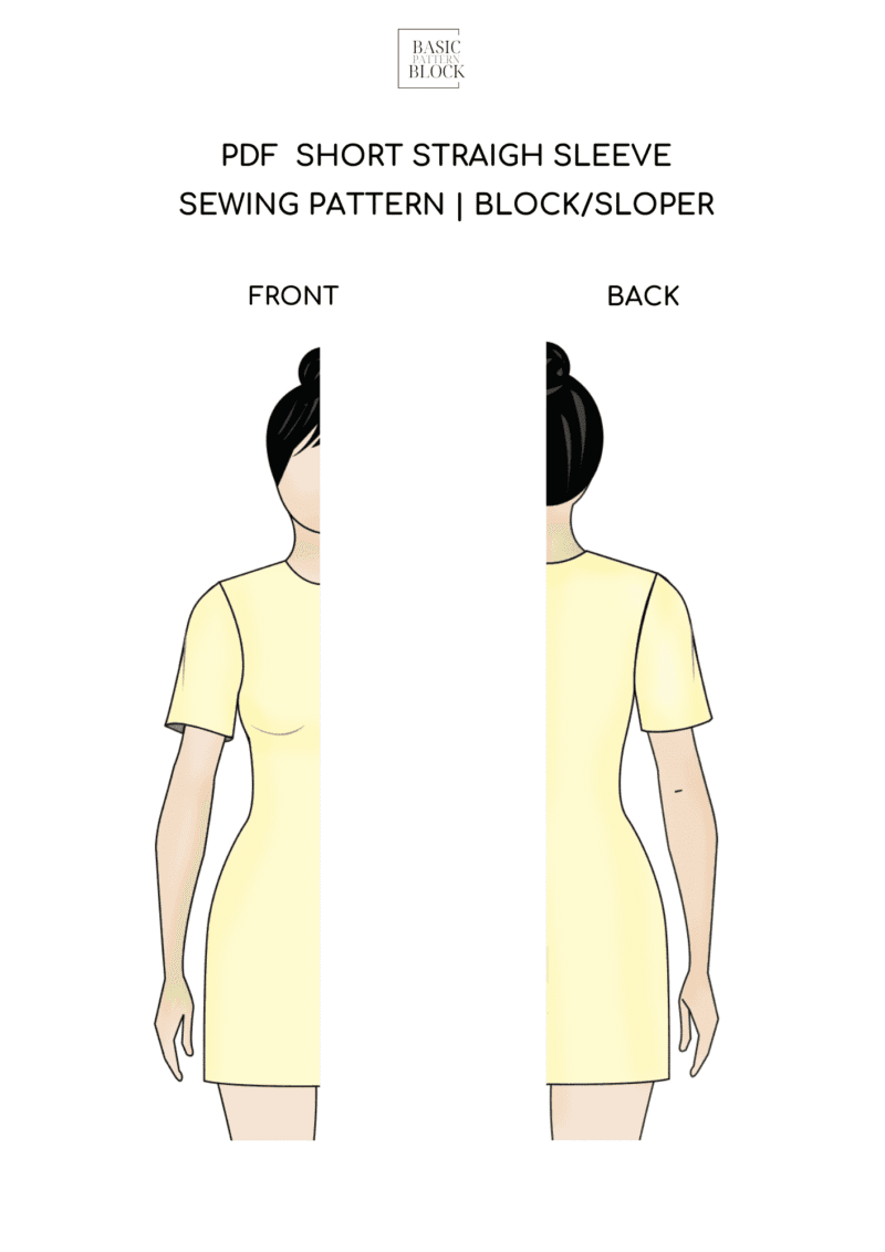 Basic Short Straight & Fitted Sleeve | Sewing Pattern Block | XXS-6XL - Basic Pattern Block