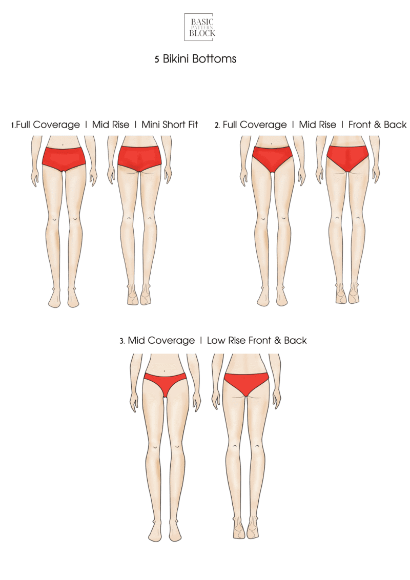 Bikini Bottoms | Sewing Pattern Block | Knitted | XXS-6XL - Image 4