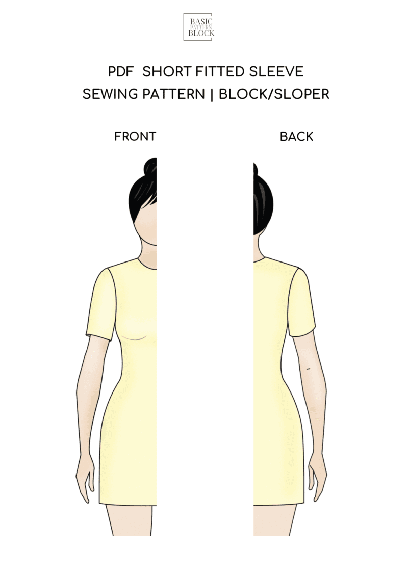 Basic Short Straight & Fitted Sleeve | Sewing Pattern Block | XXS-6XL - Basic Pattern Block