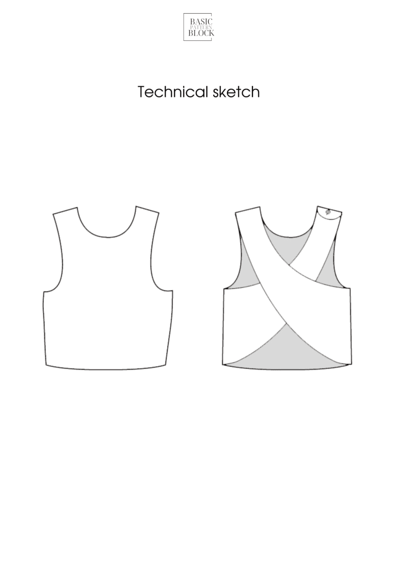 Crossback Top Sewing Pattern | XS - 6XL | Woven - Basic Pattern Block