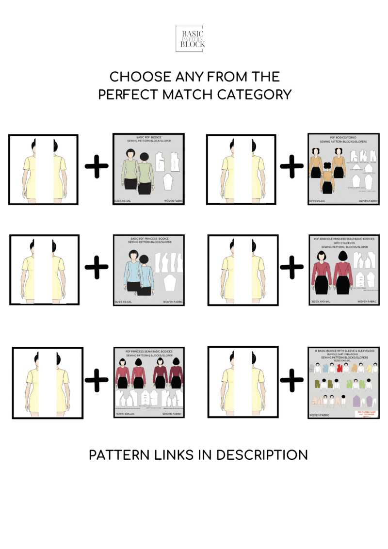 Basic Short Straight & Fitted Sleeve | Sewing Pattern Block | XXS-6XL - Basic Pattern Block