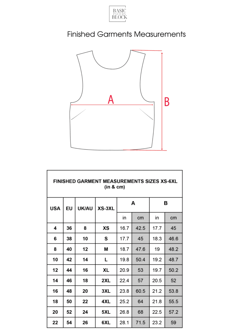 Crossback Top Sewing Pattern | XS - 6XL | Woven - Basic Pattern Block