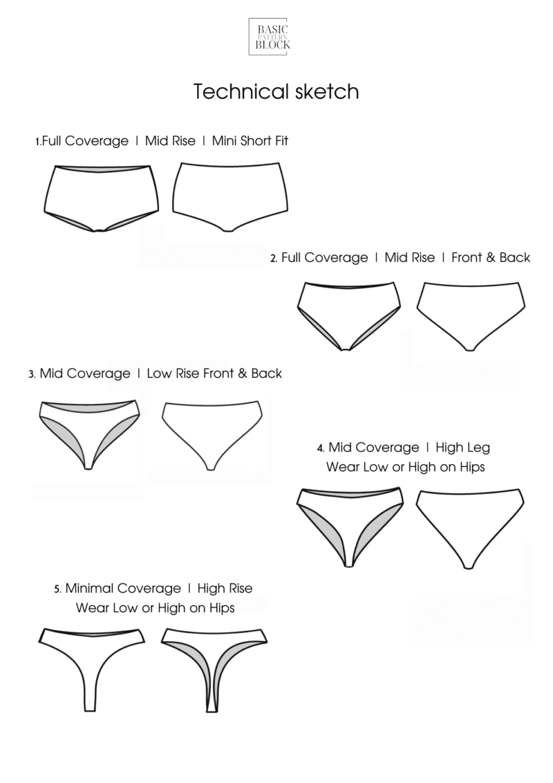 Bikini Bottoms | Sewing Pattern Block | Knitted | XXS-6XL - Image 7