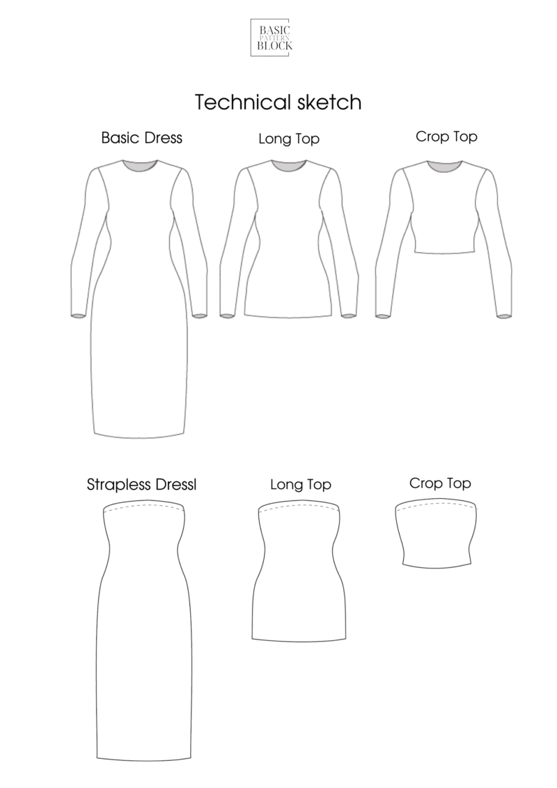 Knit Dress Bundle | Sewing Pattern Block | Knitted | XXS-6XL - Image 7