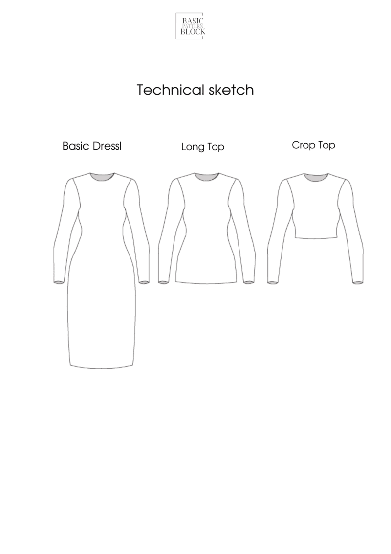 Basic Knit Dress | Sewing Pattern Block | Knitted | XXS-6XL - Image 6