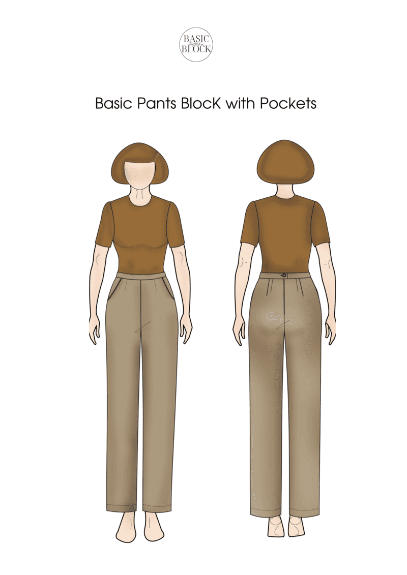 Basic Pants Sewing Pattern Block | Woven | XXS-6XL - Basic Pattern Block