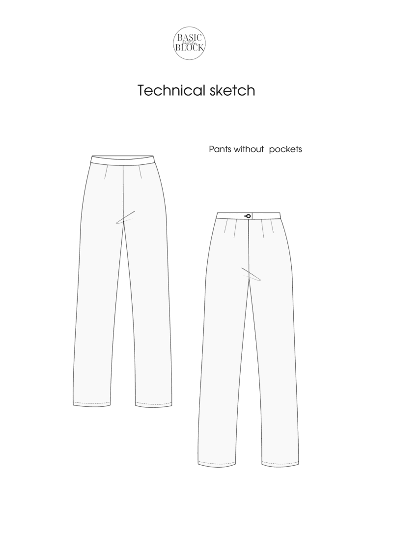 Basic Pants Sewing Pattern Block | Woven | XXS-6XL - Basic Pattern Block