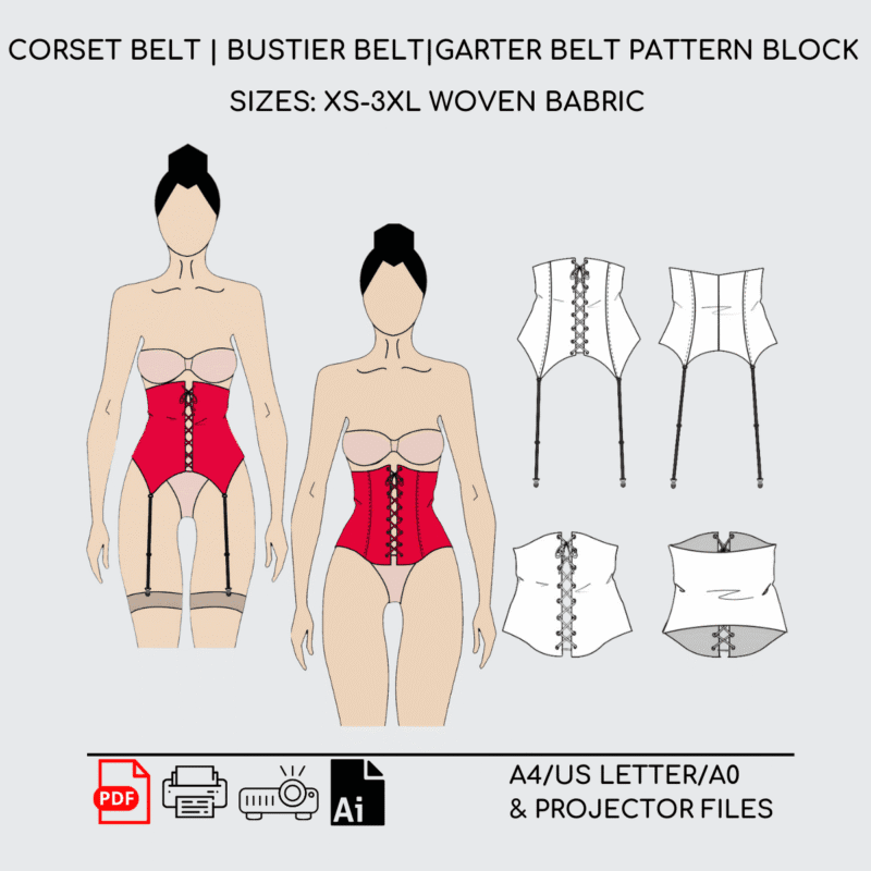 Corset Belt | Sewing Pattern Block | Woven | XS-3XL