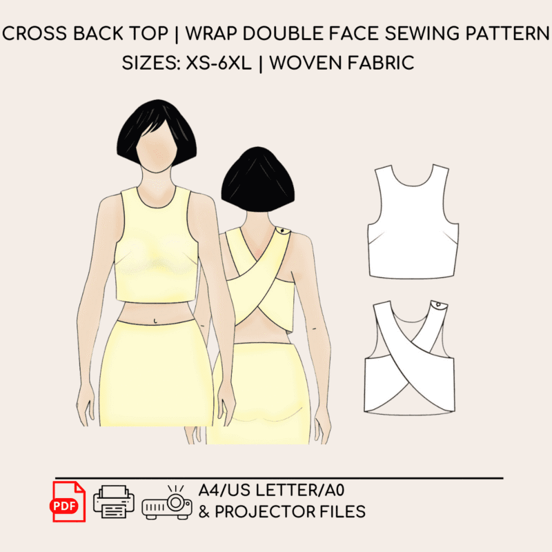 Crossback Top Sewing Pattern | XS - 6XL | Woven