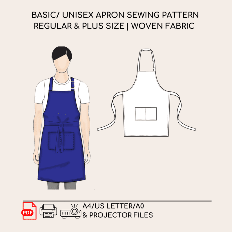 Cooking Apron | Sewing Pattern | Woven | S-2XL