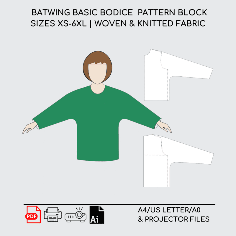 Batwing Top | Sewing Pattern BLOCK | XS - 6XL