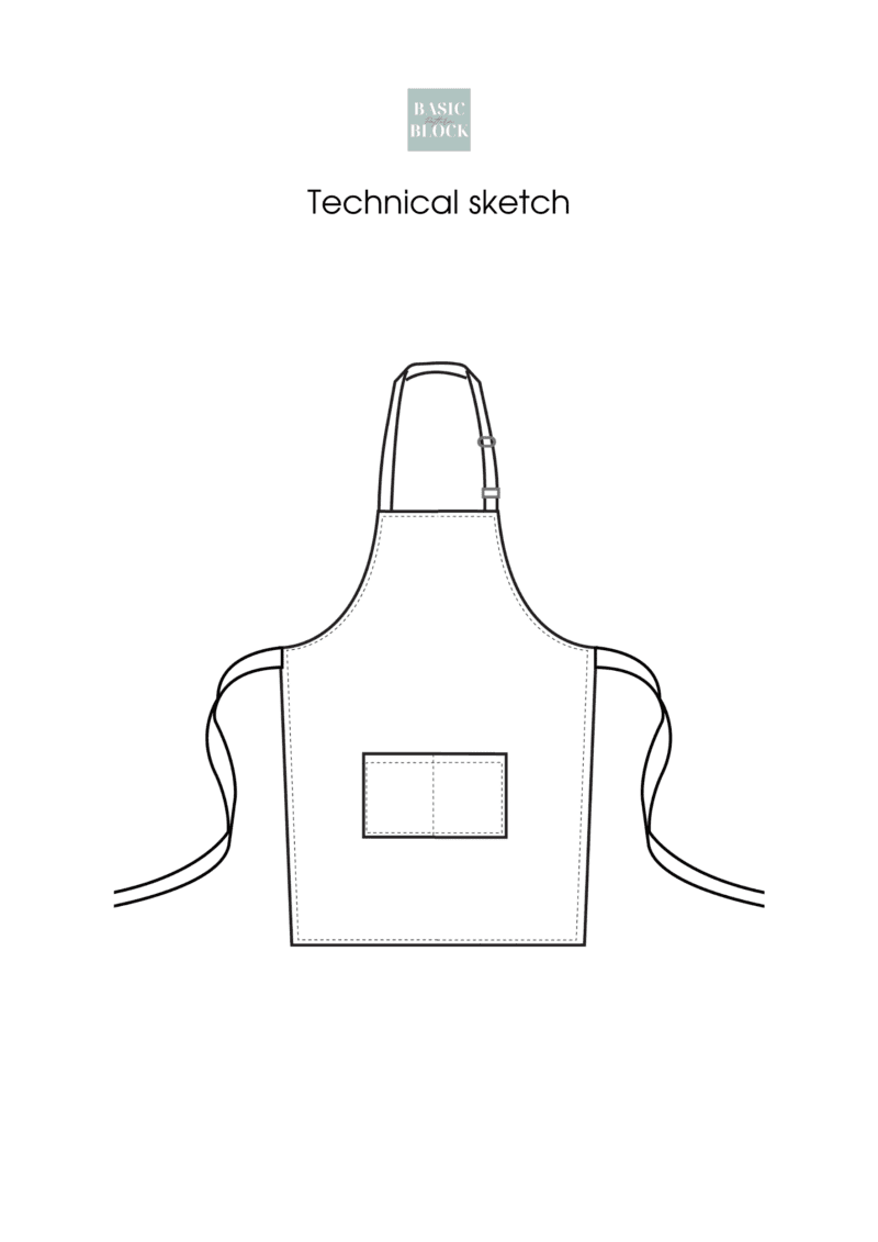 Cooking Apron | Sewing Pattern | Woven | XS-2XL - Basic Pattern Block