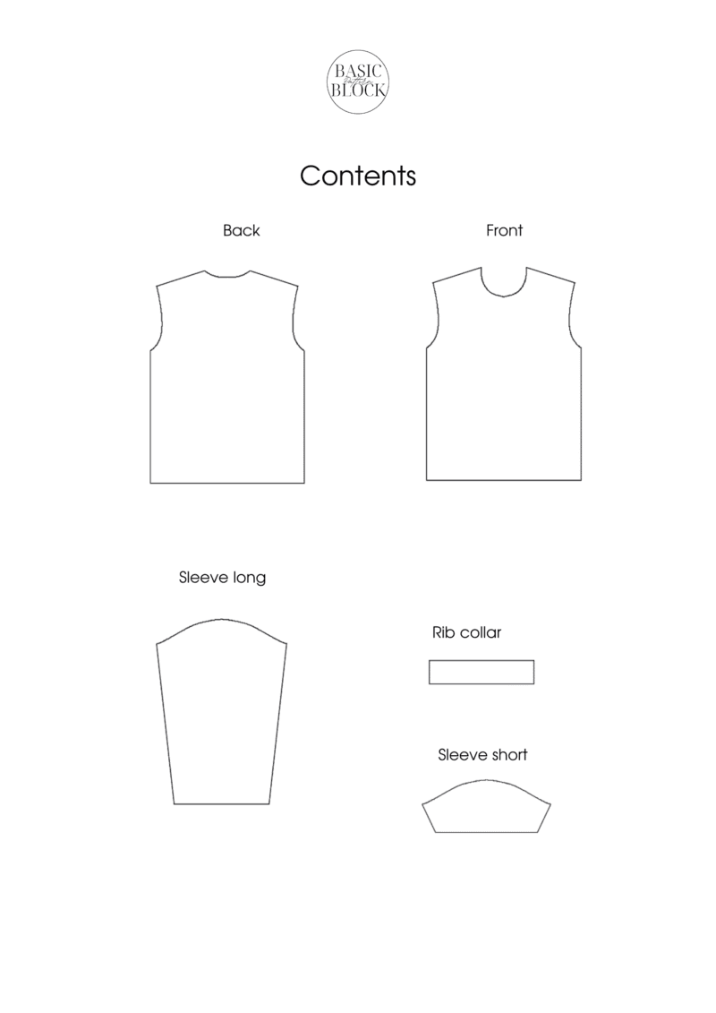 Men Bodice | Long Sleeve & Short Sleeve | Sewing Pattern Block | Knitted | XS-6XL - Basic Pattern Block