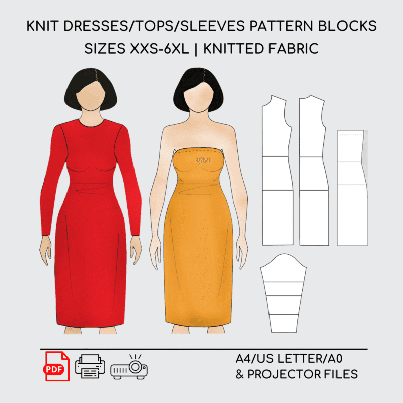 Knit Dress Bundle | Sewing Pattern Block | Knitted | XXS-6XL